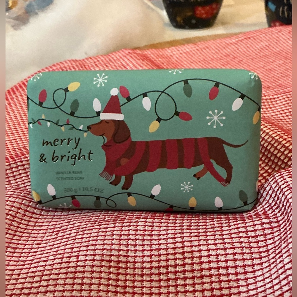 Dachshund design packaged bar soap vanilla bean scent by Castelbel